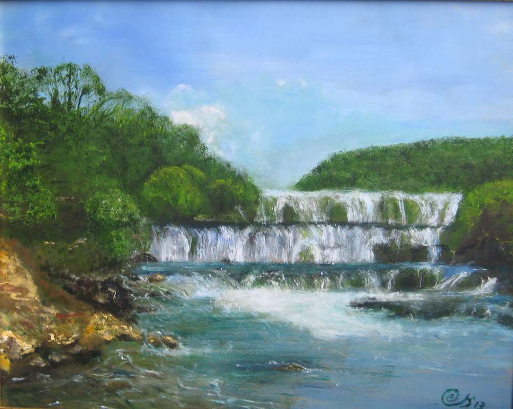 waterval Bosnie, schilderij